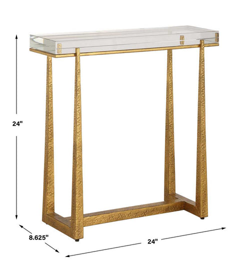 GLASSY ACCENT TABLE