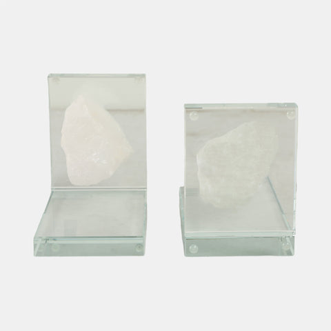 STONE GLASS BOOKENDS