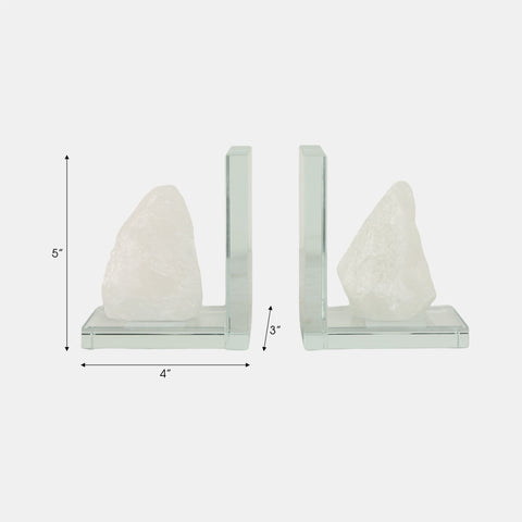 STONE GLASS BOOKENDS